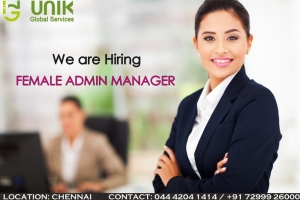 We are Hiring FEMALE ADMIN MANAGER